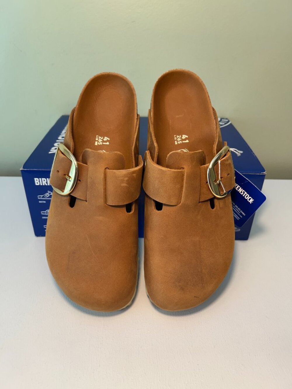 Birkenstock Boston Big Buckle Oiled Leather Clogs